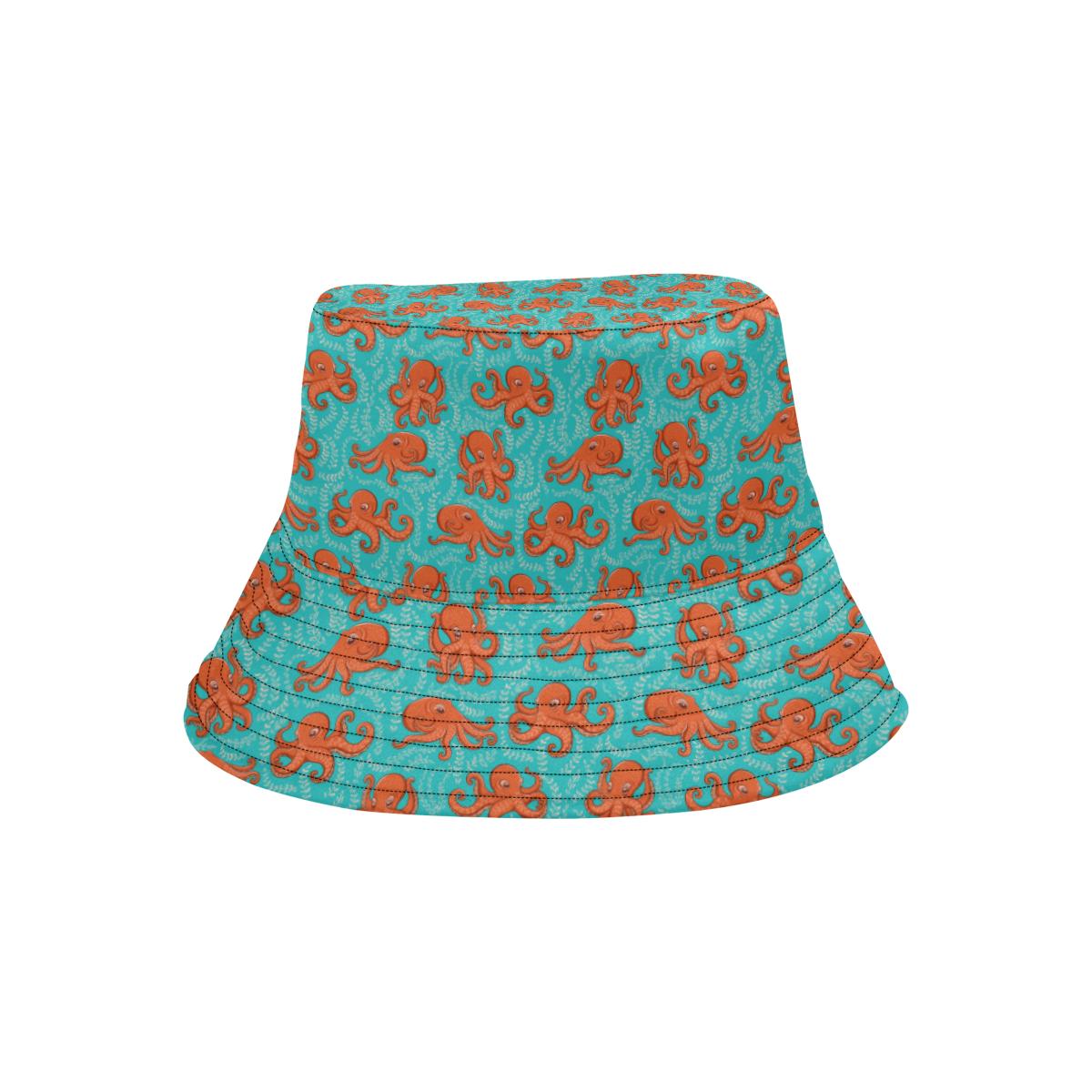 Octopus Cartoon Design Print Themed Unisex Bucket Hat