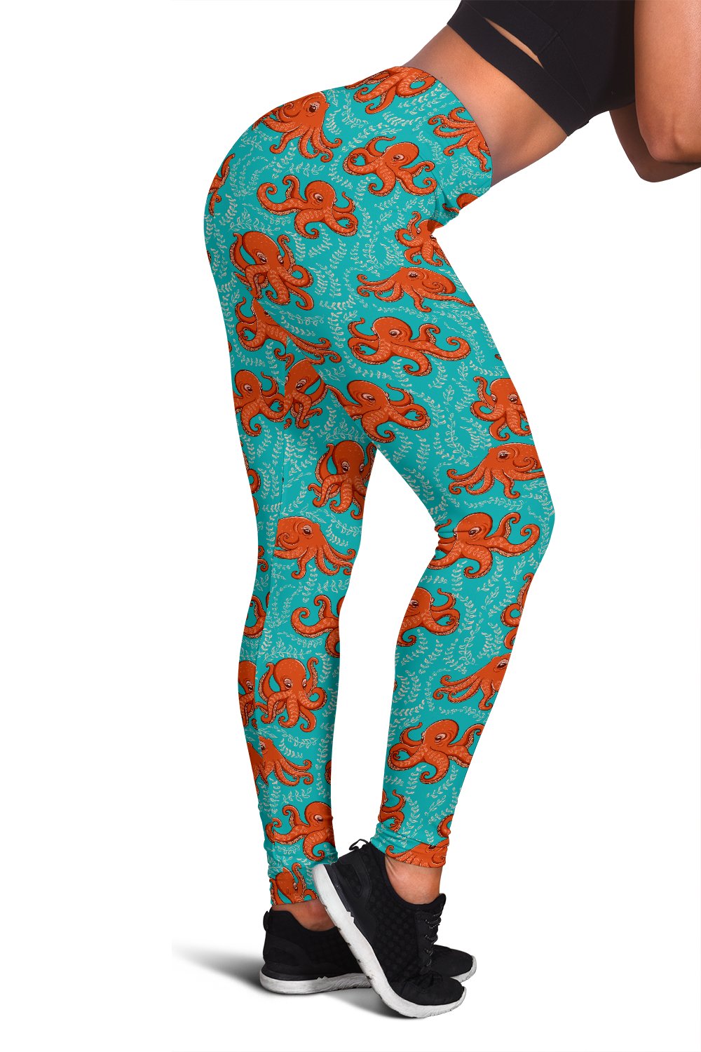 Octopus Cartoon Design Print Themed Women Leggings