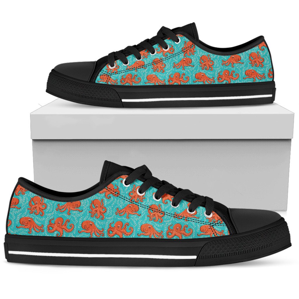 Octopus Cartoon Design Print Themed Women Low Top Shoes-JTAMIGO.COM