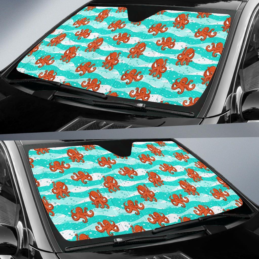 Octopus Cute Design Print Themed Car Sun Shade For Windshield