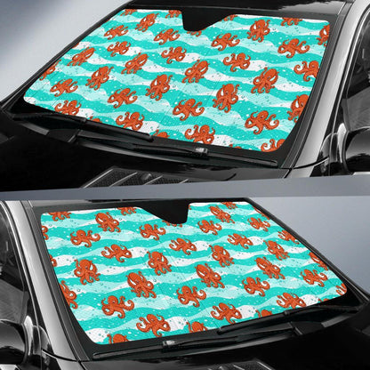 Octopus Cute Design Print Themed Car Sun Shade For Windshield