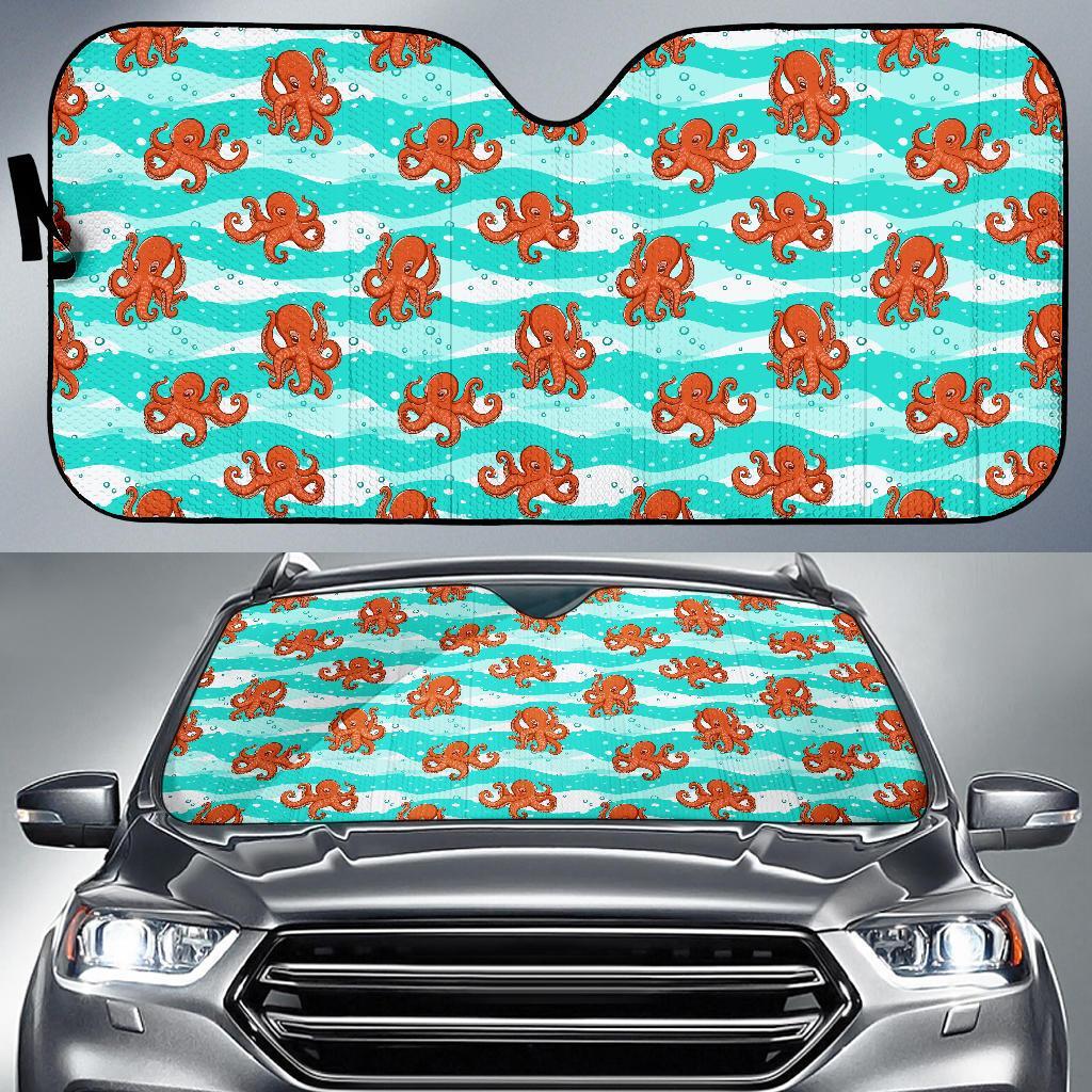 Octopus Cute Design Print Themed Car Sun Shade For Windshield