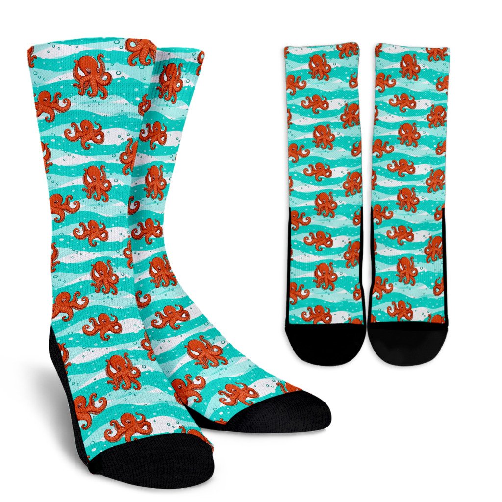 Octopus Cute Design Print Themed Crew Socks