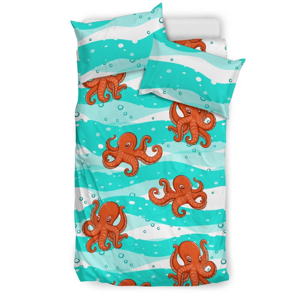 Octopus Cute Design Print Themed Duvet Cover Bedding Set