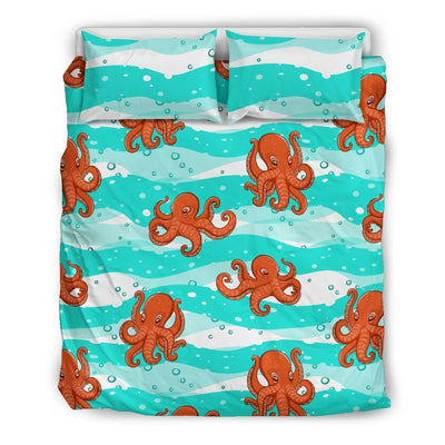 Octopus Cute Design Print Themed Duvet Cover Bedding Set