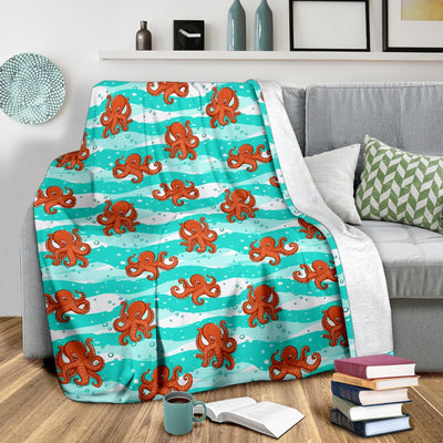 Octopus Cute Design Print Themed Fleece Blanket