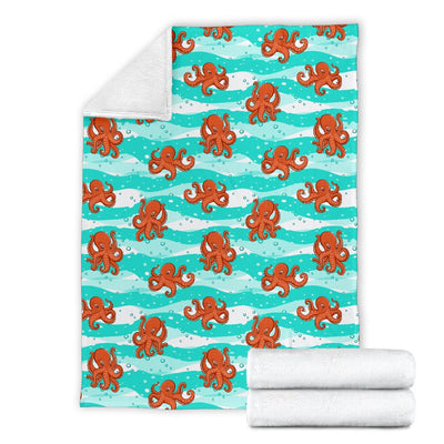Octopus Cute Design Print Themed Fleece Blanket