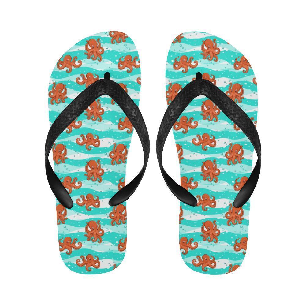 Octopus Cute Design Print Themed Flip Flops-JTAMIGO.COM