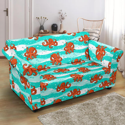 Octopus Cute Design Print Themed Loveseat Slipcover-JTAMIGO.COM