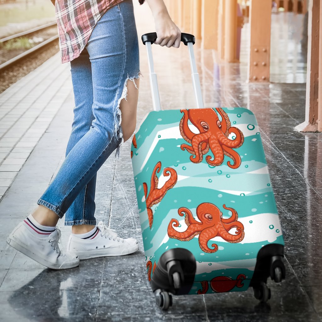 Octopus Cute Design Print Themed Luggage Cover Protector