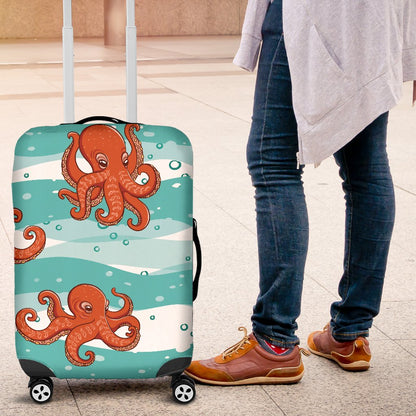 Octopus Cute Design Print Themed Luggage Cover Protector