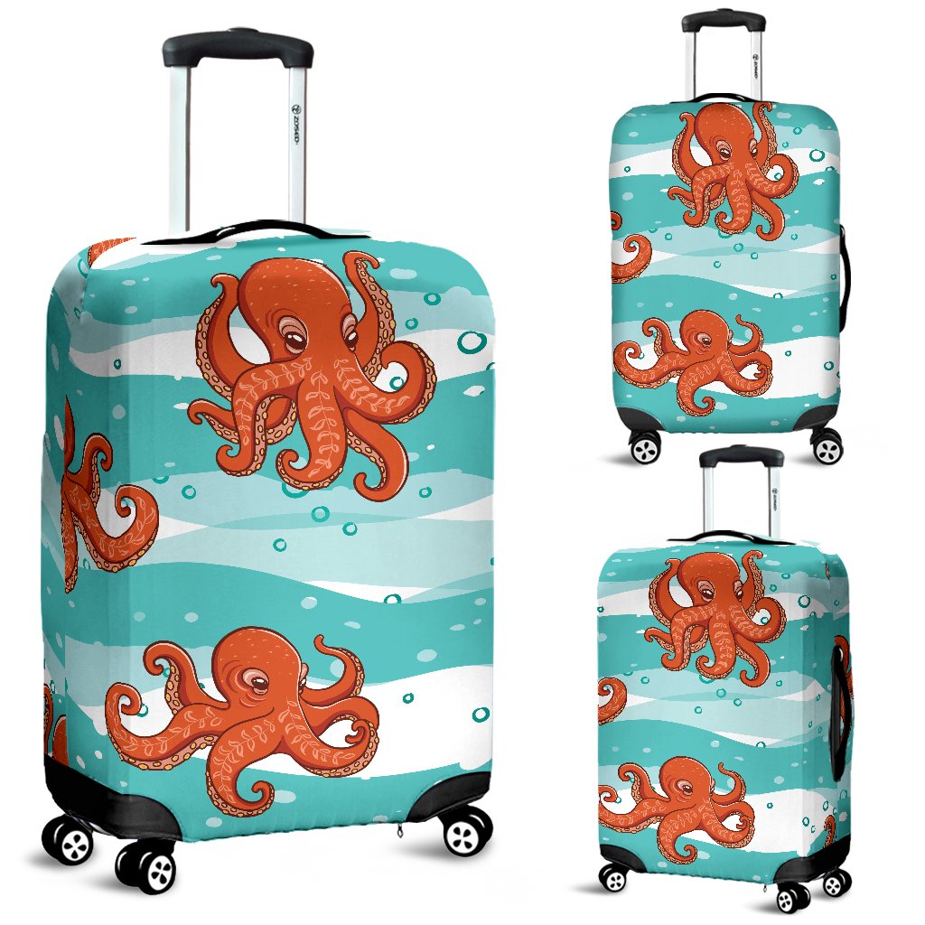 Octopus Cute Design Print Themed Luggage Cover Protector