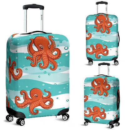 Octopus Cute Design Print Themed Luggage Cover Protector