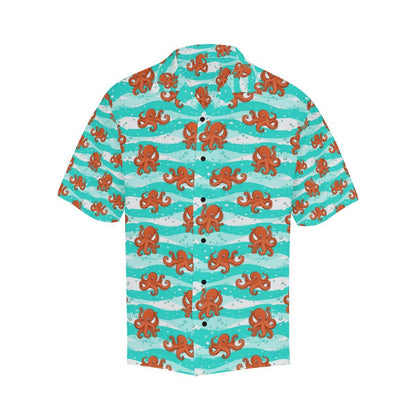 Octopus Cute Design Print Themed Men Aloha Hawaiian Shirt