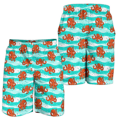 Octopus Cute Design Print Themed Mens Shorts-JTAMIGO.COM