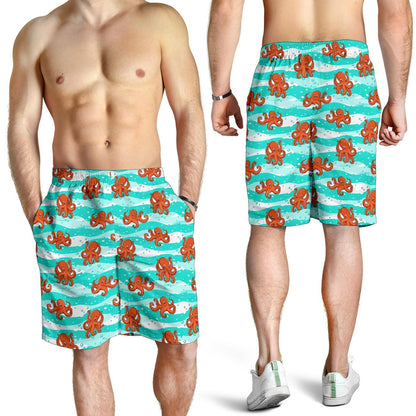 Octopus Cute Design Print Themed Mens Shorts-JTAMIGO.COM