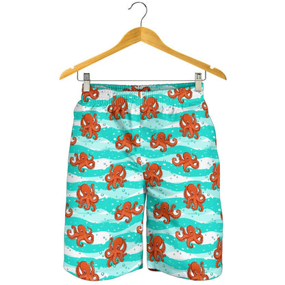 Octopus Cute Design Print Themed Mens Shorts-JTAMIGO.COM