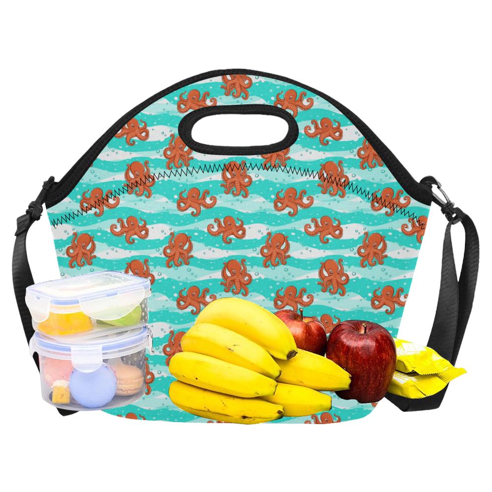 Octopus Cute Design Print Themed Neoprene Lunch Bag (Model 1669)(Large)-JTAMIGO.COM