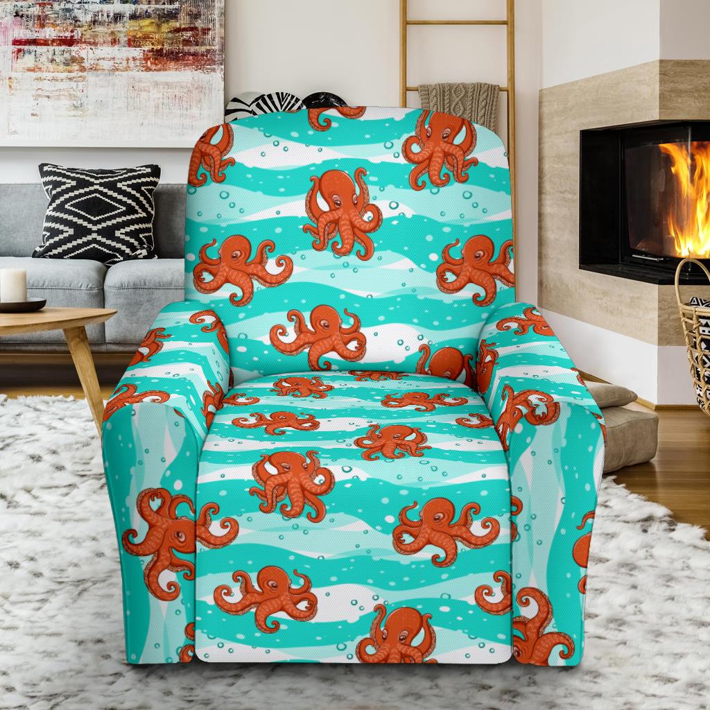 Octopus Cute Design Print Themed Single Sofa Slipcover -JTAMIGO.COM
