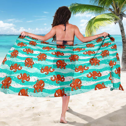 Octopus Cute Design Print Themed Sarong Pareo Wrap