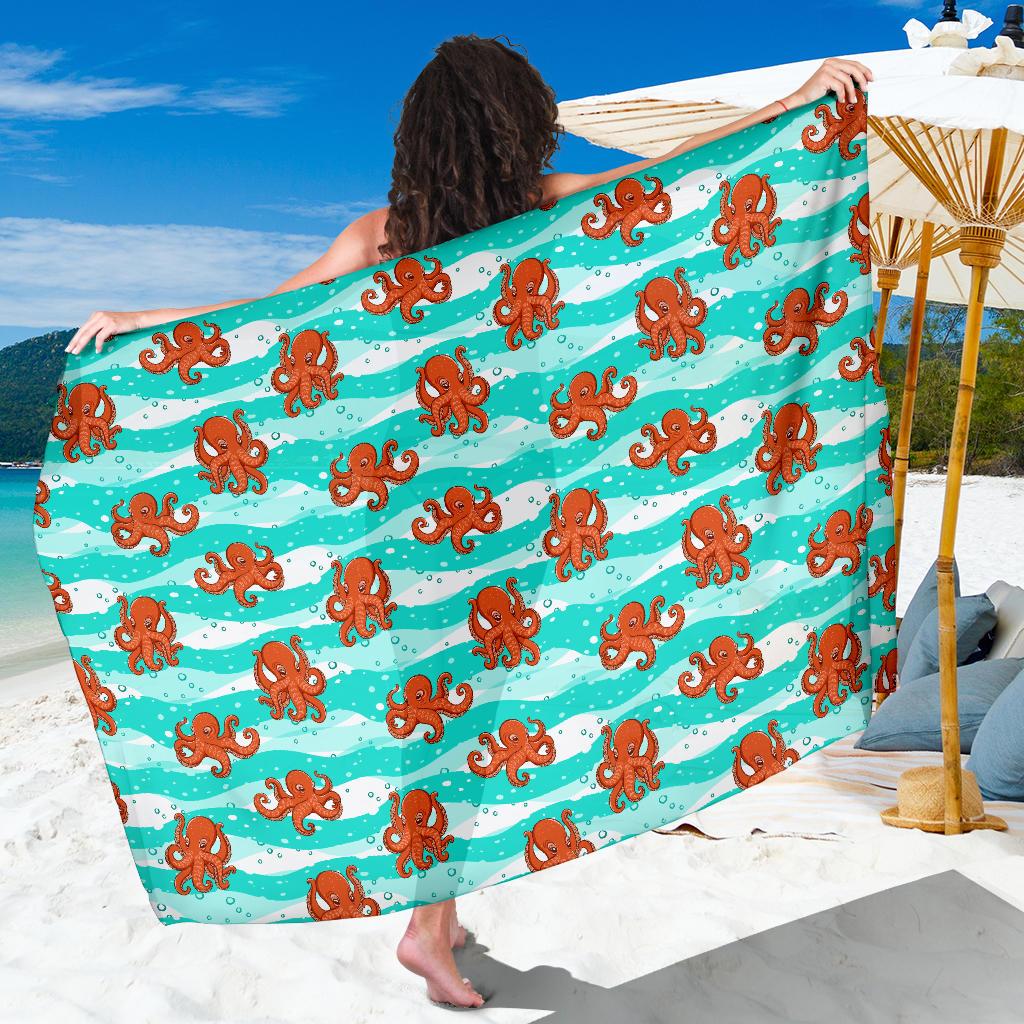 Octopus Cute Design Print Themed Sarong Pareo Wrap