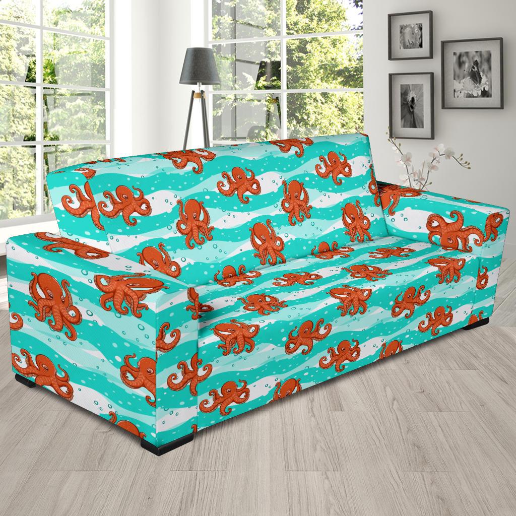 Octopus Cute Design Print Themed Sofa Slipcover-JTAMIGO.COM
