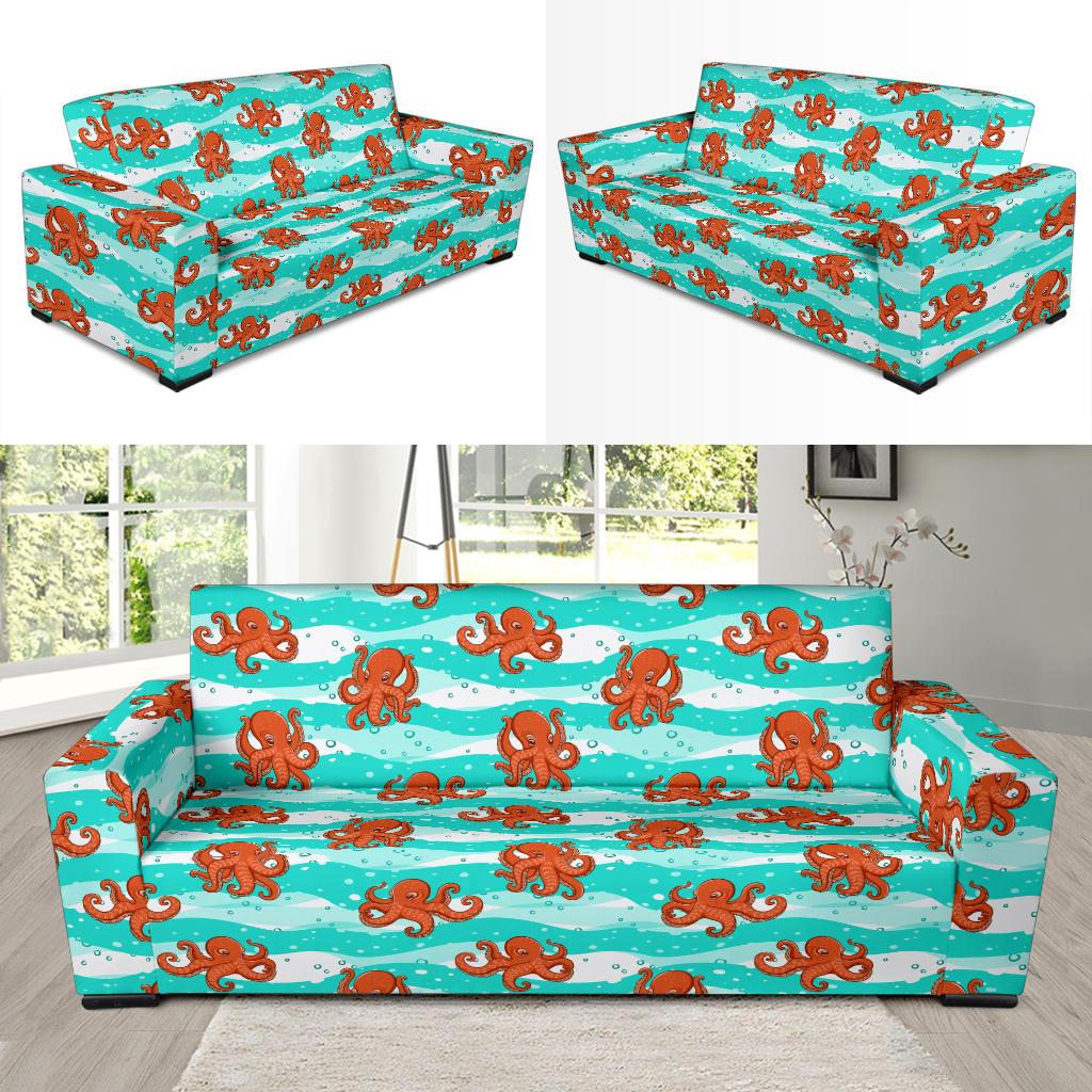 Octopus Cute Design Print Themed Sofa Slipcover-JTAMIGO.COM