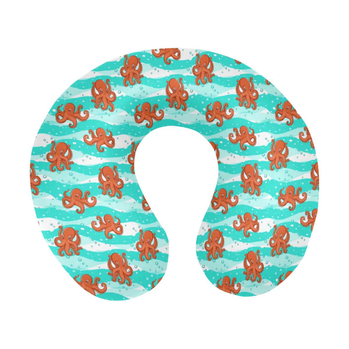 Octopus Cute Design Print Themed U-Shaped Travel Neck Pillow-JTAMIGO.COM