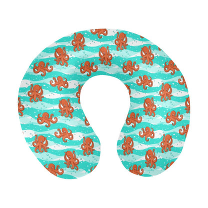 Octopus Cute Design Print Themed U-Shaped Travel Neck Pillow-JTAMIGO.COM
