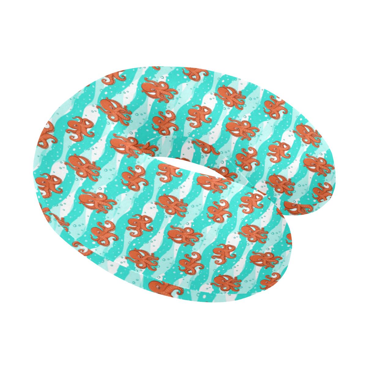 Octopus Cute Design Print Themed U-Shaped Travel Neck Pillow-JTAMIGO.COM