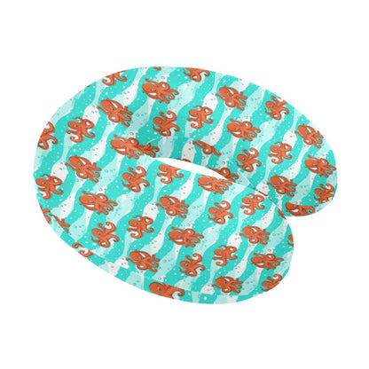 Octopus Cute Design Print Themed U-Shaped Travel Neck Pillow-JTAMIGO.COM