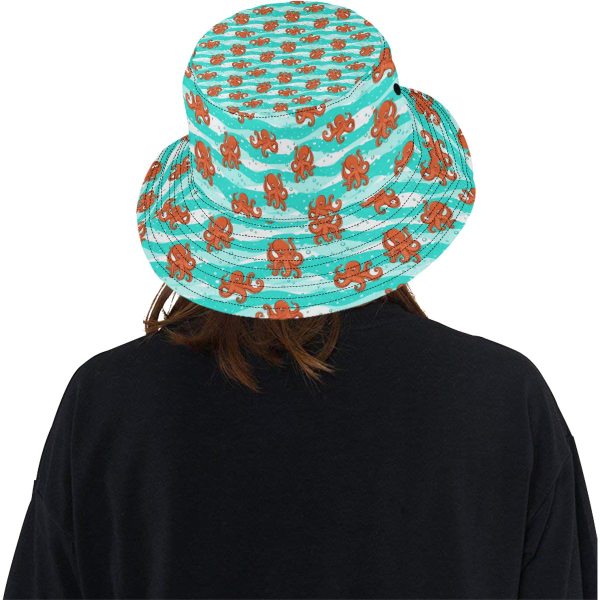 Octopus Cute Design Print Themed Unisex Bucket Hat