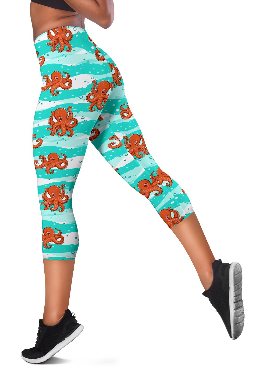 Octopus Cute Design Print Themed Women Capris