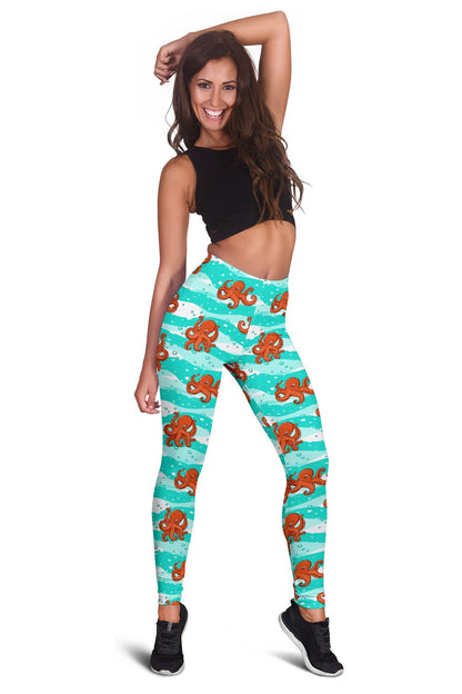 Octopus Cute Design Print Themed Women Leggings