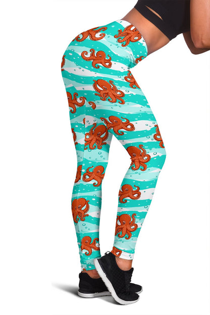 Octopus Cute Design Print Themed Women Leggings