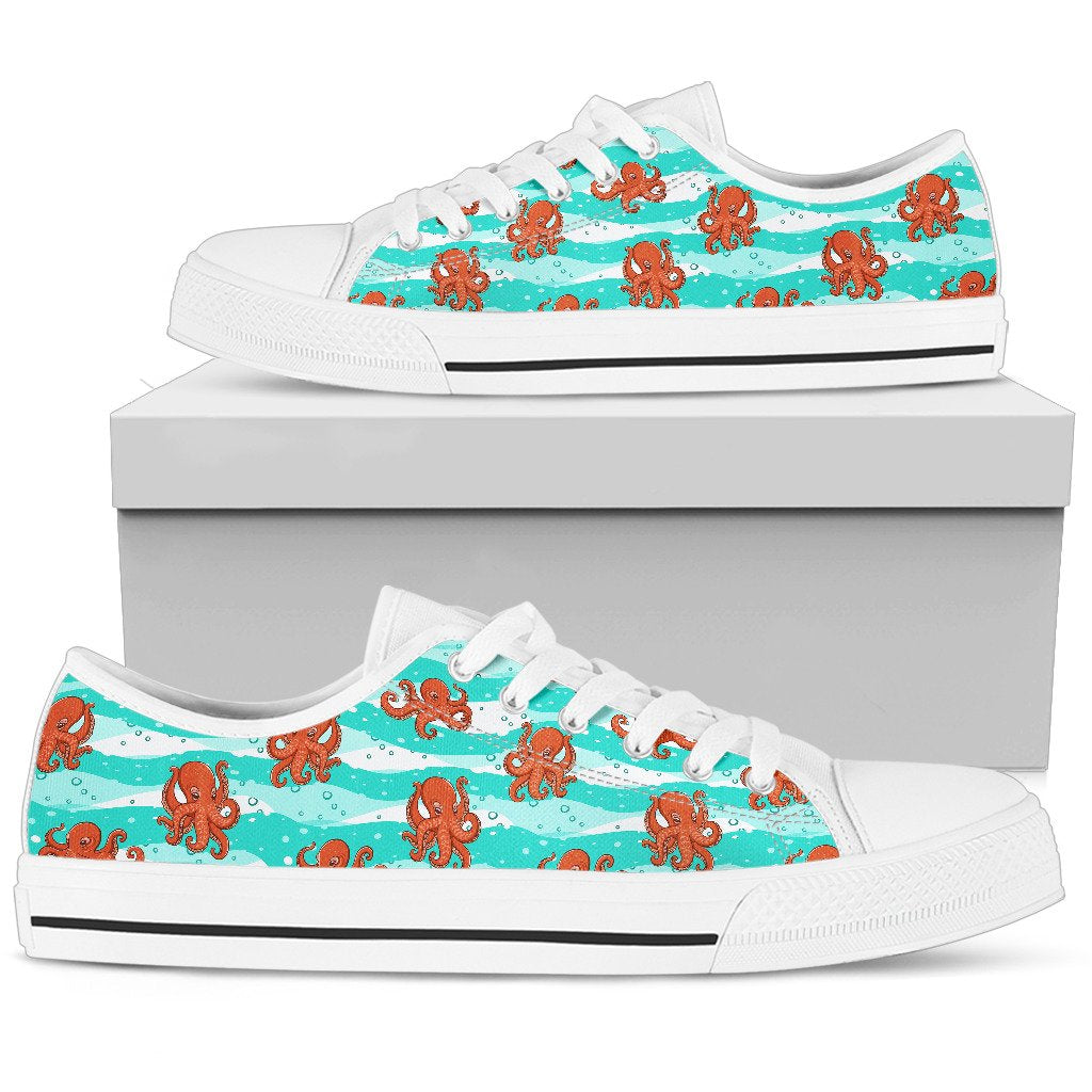 Octopus Cute Design Print Themed Women Low Top Shoes-JTAMIGO.COM