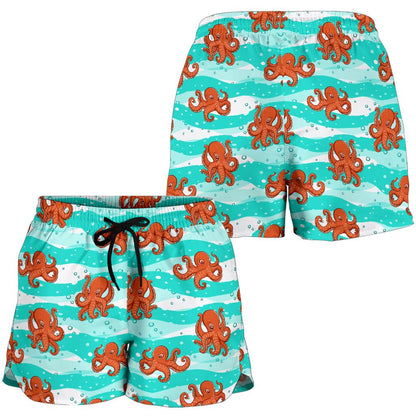 Octopus Cute Design Print Themed Women Shorts-JTAMIGO.COM
