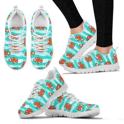 Octopus Cute Design Print Themed Women Sneakers Shoes