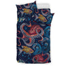 Octopus Deep Sea Print Themed Duvet Cover Bedding Set