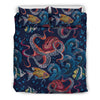 Octopus Deep Sea Print Themed Duvet Cover Bedding Set
