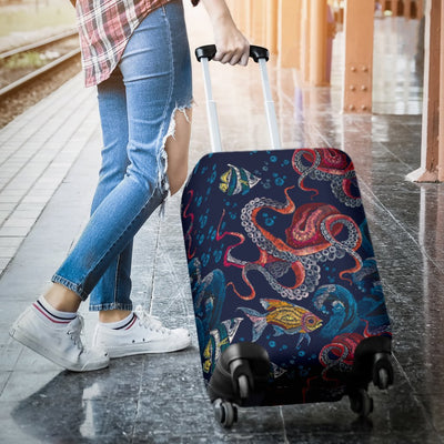 Octopus Deep Sea Print Themed Luggage Cover Protector