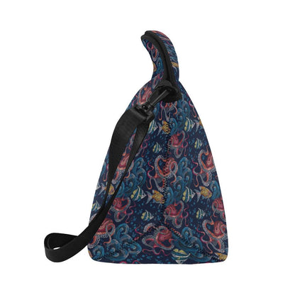 Octopus Deep Sea Print Themed Neoprene Lunch Bag (Model 1669)(Large)-JTAMIGO.COM