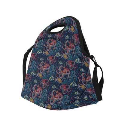 Octopus Deep Sea Print Themed Neoprene Lunch Bag (Model 1669)(Large)-JTAMIGO.COM