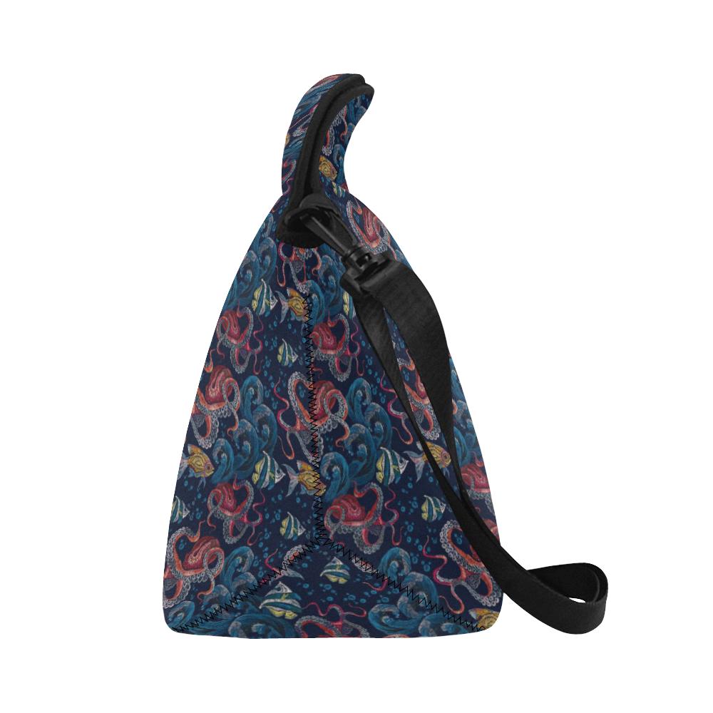 Octopus Deep Sea Print Themed Neoprene Lunch Bag (Model 1669)(Large)-JTAMIGO.COM