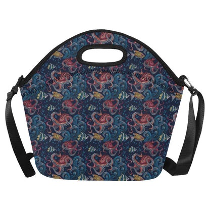 Octopus Deep Sea Print Themed Neoprene Lunch Bag (Model 1669)(Large)-JTAMIGO.COM