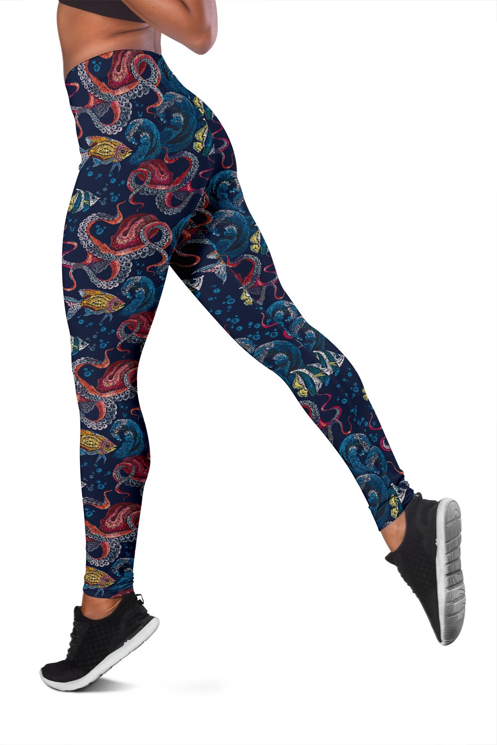 Octopus Deep Sea Print Themed Women Leggings