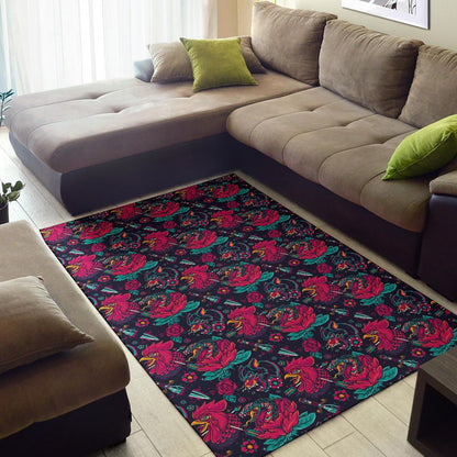 Old School Tattoo Print Area Rugs-JTAMIGO.COM