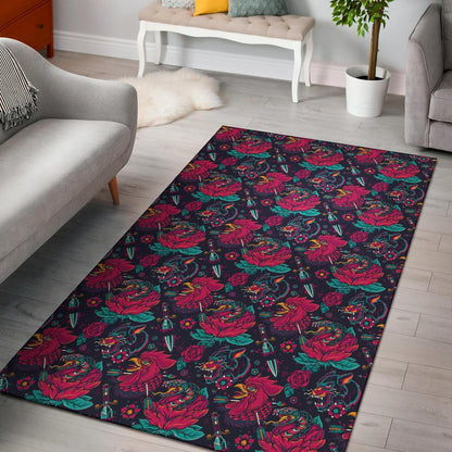 Old School Tattoo Print Area Rugs-JTAMIGO.COM