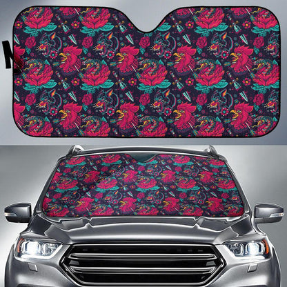 Old School Tattoo Print Car Sun Shade For Windshield