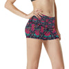 Old School Tattoo Print High Waisted Spandex Shorts-JTAMIGO.COM